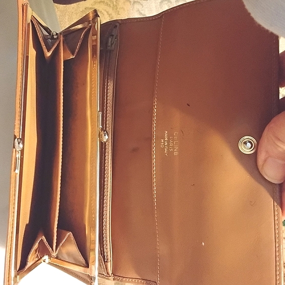 Celine Macadam Long Wallet Leather & Canvas Kisslock Section - Picture 12 of 17